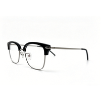 Monture de lunettes demi-cerclée en acétate G33368, ultra légère et confortable, style professionnel classique, verres acryliques unifocaux avec traitement anti-reflet.