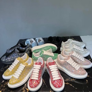 High Quality Luxury Men's Women's Sneakers Flat Microfiber Mesh <b>Lace</b>-Up Breathable Sporty Style Walking Casual Sports Shoes - Product Image 3