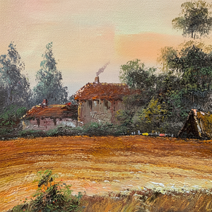 20 In× 24 in dipinti ad olio d'arte dipinti a mano 100% paesaggio classico del campo - Product Image 1