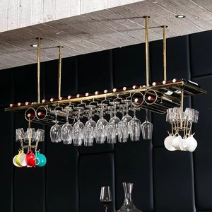 Porte-verres à vin moderne et léger <span class=keywords><strong>de</strong></span> luxe en acier inoxydable Porte-verres à vin <span class=keywords><strong>suspendu</strong></span> <span class=keywords><strong>Étagère</strong></span> <span class=keywords><strong>de</strong></span> rangement pour le vin rouge - Product Image 1