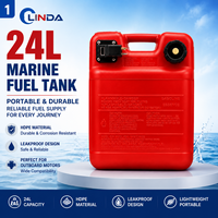Réservoir de carburant marin portable Linda 24L de haute qualité pour bateau, en PEHD, avec bouchon de ventilation, pour moteur 2 temps/4 temps