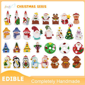 Figurines de Noël comestibles 3D personnalisées par le fabricant, non toxiques, sans danger pour les aliments, figurines de Père Noël en sucre, décorations de gâteaux de Noël comestibles - Product Image 2