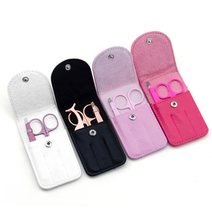 Mulheres Pinças Storage Case Maquiagem Ferramentas Bag Profissional Aço Inoxidável Sobrancelhas Pinças Set com PU Leather Travel Case - Product Image 1