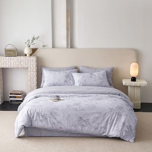 Ensemble <span class=keywords><strong>de</strong></span> literie en jacquard brossé 100% coton, <span class=keywords><strong>housse</strong></span> <span class=keywords><strong>de</strong></span> <span class=keywords><strong>couette</strong></span> florale épaisse pour l'hiver, ensemble <span class=keywords><strong>de</strong></span> 4 pièces - Product Image 5
