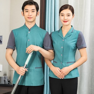 Uniforme <span class=keywords><strong>de</strong></span> Manga Corta para Personal <span class=keywords><strong>de</strong></span> <span class=keywords><strong>Limpieza</strong></span>, Servicio <span class=keywords><strong>de</strong></span> Habitaciones y Recepción <span class=keywords><strong>de</strong></span> Hotel y Restaurante, para Hombres y Mujeres, 100% Algodón - Product Image 6