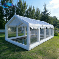 Tente gonflable Gauss à prix d'usine, installation facile, 10x33x20 pieds, imperméable, pour camping extérieur, abri de piscine, tente de mariage