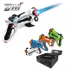 DWI-pistola láser Dowellin lazer, juego de pistola láser con etiqueta, juguete multijugador extremo con estuche de transporte
