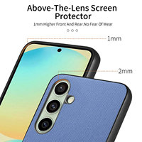 Étui de téléphone en cuir à rayures sergé pour Samsung A34 A35 A36 A52 A53 A54 A55 A56 5G cadre en TPU souple PC couverture antichoc