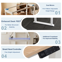 Bureau de direction ergonomique moderne, table électrique réglable en hauteur, double moteur