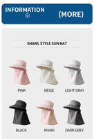 Chapeau Bob Femme Anti-UV Personnalisable avec Cache-Cou et Protection Faciale pour Cyclisme, Activités de Plein Air et Pêche