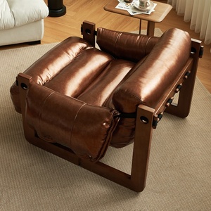 Canapés de luxe rétro bois cuir nordique <span class=keywords><strong>fauteuil</strong></span> chaise canapé mi-siècle moderne sectionnel maison ensemble salon meubles canapés - Product Image 3