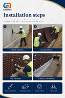 Planche de drainage à pointes marron, haute résistance à la traction, stabilisée aux UV, robuste, pour utilisation en talus de treillis d'ancrage
