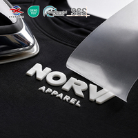 Étiquettes de vêtements en rouleau PET écologiques ZX, impression par transfert thermique, étiquettes logo thermocollantes pour vêtements