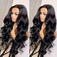 Perruque Body Wave 13x6 Lace Front Cheveux Humains Grade 12A Noir Jais Densité 200% Vente en Gros Direct Usine Petit MOQ