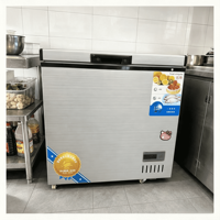 Congélateur coffre horizontal commercial, autonome, monotempérature, dégivrage manuel, étagères réglables