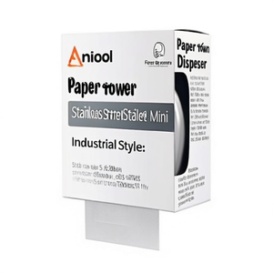 Dispenser per Asciugamani di Carta in Acciaio Inox, Stile Industriale Mini, Montaggio a Parete per Uso in Bagno - Product Image 2