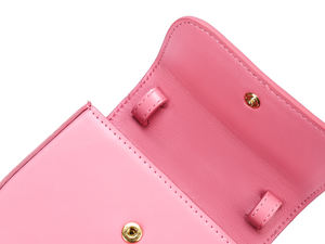 Bolso Bandolera de Cuero Genuino a la Moda, Elegante Bolso Bandolera Rosa para Mujer, Bolso de Maquillaje Portátil para Chicas - Product Image 4