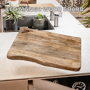 Planche à découper rectangulaire en bois avec poignée, en bois de bout de tronc - Product Image 5