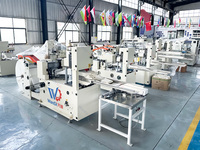 Machine de fabrication de serviettes de table à double couche entièrement automatique certifiée CE, impression 2 couleurs, pliage 1/12, équipement de traitement du papier pour serviettes