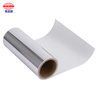 Film adhésif PET brillant argenté personnalisé 26,5 cm x 30 m, entièrement décollable, résistant à la chaleur, sans résidu, anti-effraction, auto-adhésif