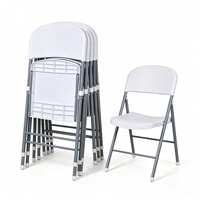 Chaises pliantes en polypropylène avec structure en acier robuste, empilables et portables, pour jardin, cour, mariage et événements extérieurs