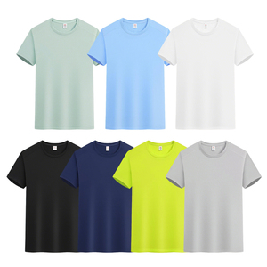 Customized Brand Logo Blank Solid Color Cotton T-shirt Pure Cotton Black Sport Gym Barber Men T-shirts - Product Image 5