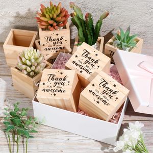 12 macetas cuadradas de <span class=keywords><strong>madera</strong></span>. Adecuado para pequeñas plantas suculentas en <span class=keywords><strong>madera</strong></span>. Ideal para enfermeras, trabajadores de oficina y profesores. - Product Image 5