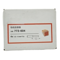 Connecteur de raccordement 773-604 en stock, neuf, original, allemand, solide, 4mm², 4 conducteurs, marron, boîtier transparent, couvercle rouge 773 604