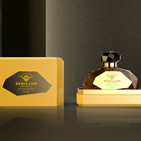 Kustom grosir botol parfum kaca mewah 30ml 50ml 100ml dengan segel gabus desain unik Set kotak kosong kemasan