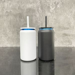 Vaso de Acero Inoxidable de Doble Pared Azul de 16 oz con Logotipo Personalizado para Café Helado, Bañado en Oro en la Parte Inferior - Product Image 4