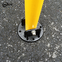 KAVASS Poteau de verrouillage manuel en métal réfléchissant pliable pour le stationnement avec tuyau de base robuste et serrure à clé