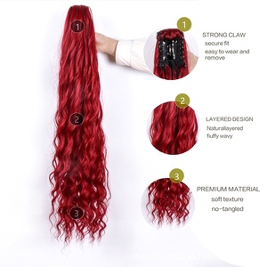 Peluca <span class=keywords><strong>de</strong></span> seda sintética <span class=keywords><strong>de</strong></span> alta temperatura con cola <span class=keywords><strong>de</strong></span> caballo alta y rizada larga para mujer, con pinza, venta directa <span class=keywords><strong>de</strong></span> fábrica europea y americana. - Product Image 3