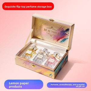 Caja de Regalo de Perfume Estilo Libro de Alta Gama Vintage, Personalizada, con Diseño Creativo de Cielo y Tierra, Impresión a Color y Laminación en Cartón - Product Image 2