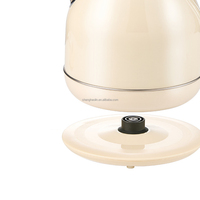 Bouilloire Électrique de Luxe Couleur Crème avec Arrêt Automatique, Intérieur en Acier Inoxydable 304, Style Rétro Européen pour le Thé