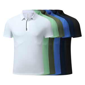 Polo à col pour hommes en vrac Polo décontracté d'affaires anti-rides en maille respirante à rayures personnalisées - Product Image 5