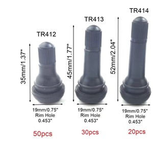 Valve tubeless Tr414, tige de valve en caoutchouc de 49 mm, norme américaine, pour la réparation et le remplacement des pneus de voiture - Product Image 2