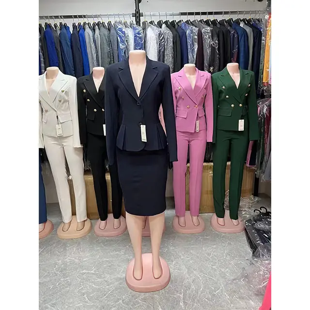 Cheap Price Ladies Skirt Suits For Office Wear Breathable Ladies Designer Skirt Suits Business Knee Length Skirt Suits For Women