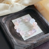 Bracelet porte-bonheur en améthyste pour filles, avec poudre de cristal blanc naturel, cadeau, vente en gros, approvisionnement direct Shanwei, emballé individuellement