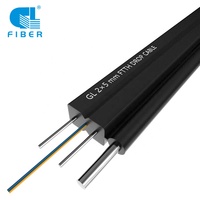 2 cœurs monomode G652D G657A1 G657A2 G657B3 câble de fibre optique FTTH extérieur avec triple fil d'acier LSZH PE PVC