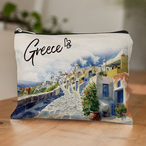 Sacs de maquillage grèce, 1 pièce, sac de maquillage personnalisé, pochette cosmétique de <span class=keywords><strong>voyage</strong></span>, cadeau de fête d'enterrement de vie de jeune fille - Product Image 1