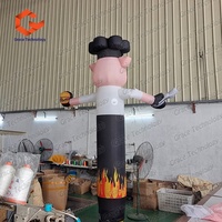 Sky Dancer publicitaire gonflable personnalisé en forme de cochon chef BBQ pour restaurant