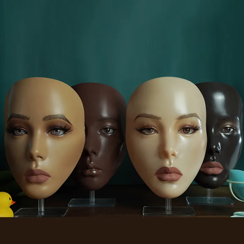 Silikon makyaj uygulama kurulu kadın yüz kukla makyaj için 3d makyaj uygulaması yüz