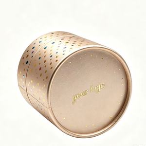 Boîte en papier cylindrique avec logo personnalisé, impression quadricolore et estampage à chaud doré pour parfum, huile essentielle, aliments, cosmétiques, aromathérapie - Product Image 3