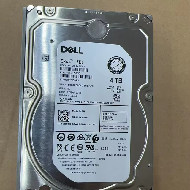 Original and New Dell Hard Drive 4TB 7.2K SAS 12Gbps 3.5inch Internal HDD with Tray for Server