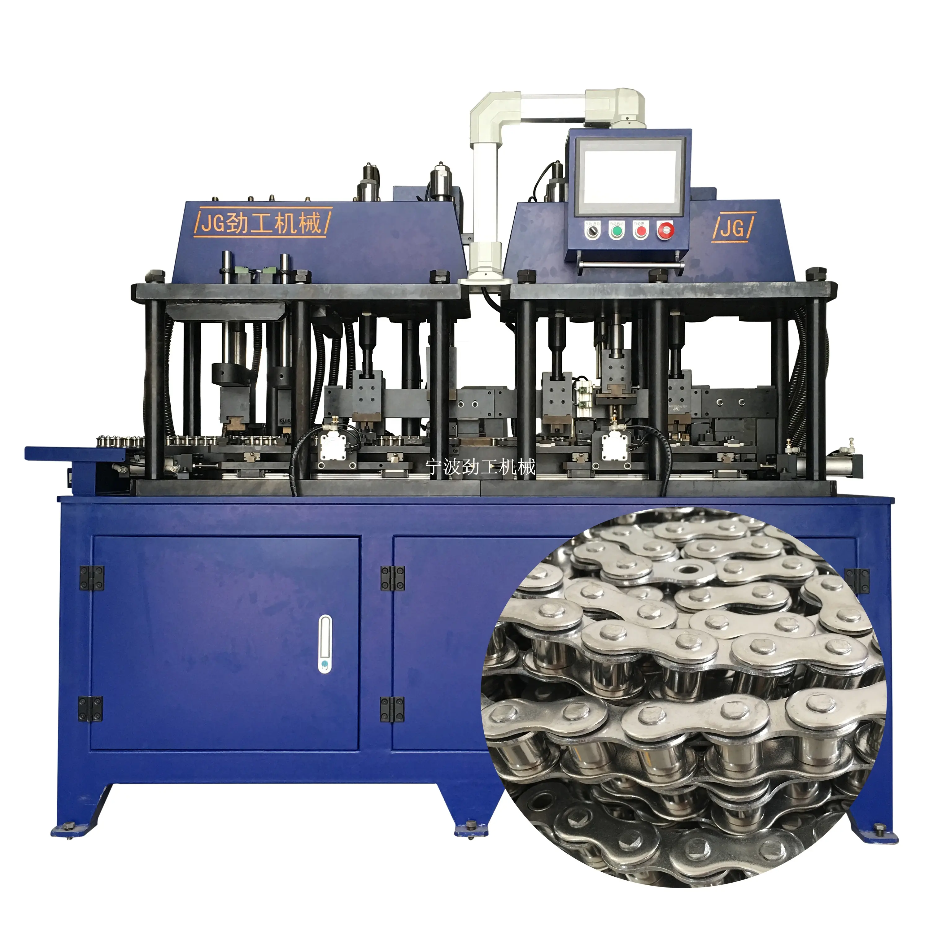Catene di produzione automatiche della macchina dell'assemblea della catena di trasmissione della catena del rullo dell'acciaio inossidabile