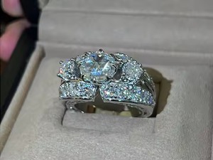 แหวนเพชรสำหรับผู้หญิง14K 18K 22K 925เงินสเตอร์ลิงประดับเพชรแหวนหมั้นเพชรเม็ดเดี่ยวความต้องการสูงไข่มุกมออิสซาไนต์ - Product Image 5