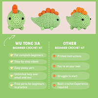 Kit de Bricolage en Crochet Stegosaurus Mignon de Dessin Animé en Gros, Fil Non-Déchirable, Décoration de Bureau Faite à la Main, Cadeau