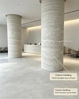 Panneau mural flexible en pierre à texture rugueuse, revêtement MCM pour salle à manger, espace commercial, habillage de colonnes