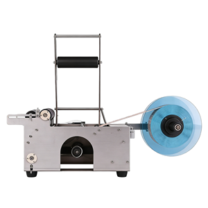 Machine d'étiquetage électrique FRP-MT50 pour petites bouteilles de vin, avec poignée adhésive manuelle et composant moteur pour emballages en verre - Product Image 2