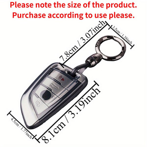 Housse de clé pour <span class=keywords><strong>BMW</strong></span> avec <span class=keywords><strong>porte</strong></span>-clés en cuir, pour <span class=keywords><strong>BMW</strong></span> Série 2 5 6 7 X1 X2 X3 X5 X6 X7, <span class=keywords><strong>porte</strong></span>-clés en TPU souple de qualité supérieure - Product Image 4